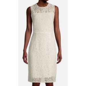Hugo Boss Dasicana Floral Lace Sheath Dress White Size 4 New With Tags